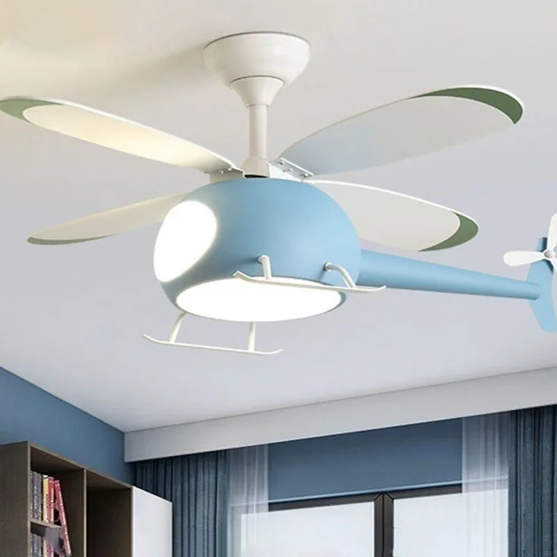 Cartoon LED Ceiling Lamp Helicopter Fan