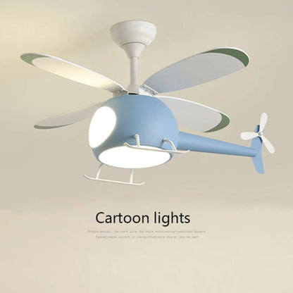 Cartoon LED Ceiling Lamp Helicopter Fan