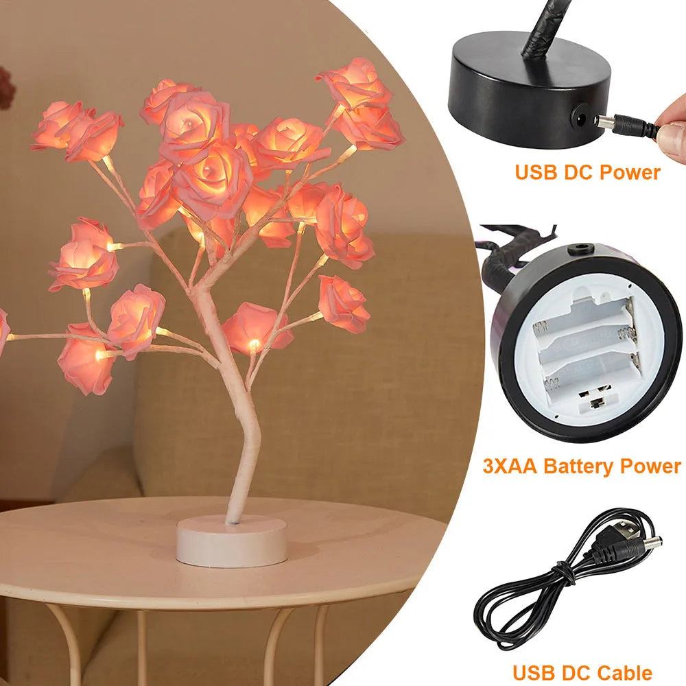 Rose Flower Tree Lights Lamp For Home Decor