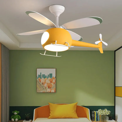 Cartoon LED Ceiling Lamp Helicopter Fan