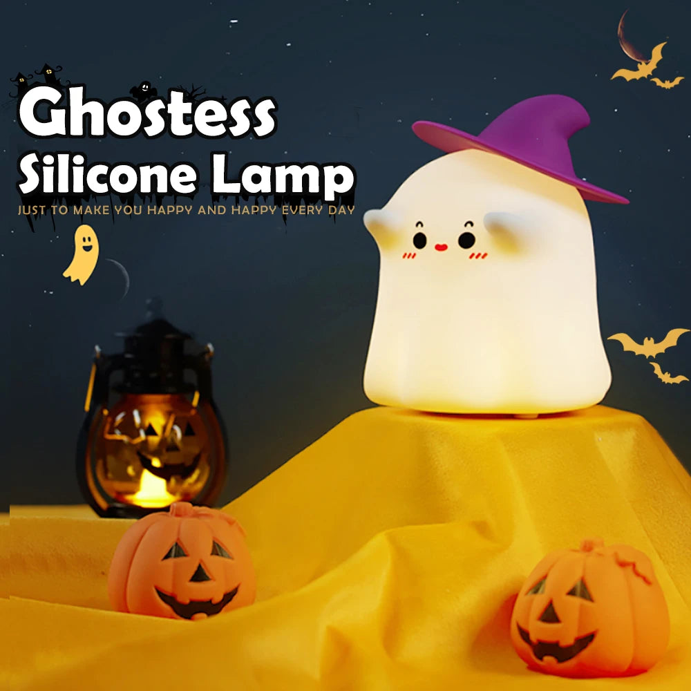 Halloween Pumpkin Night Lights Cute Soft Silicone Safe Lamp