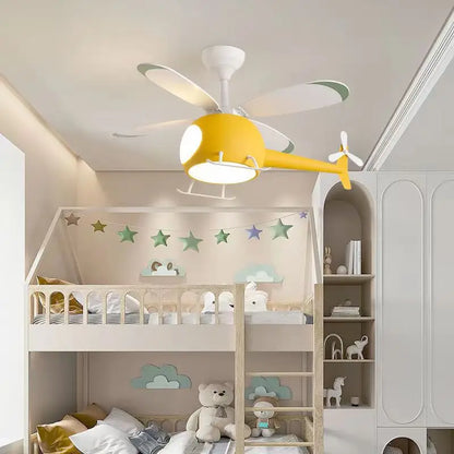 Cartoon LED Ceiling Lamp Helicopter Fan