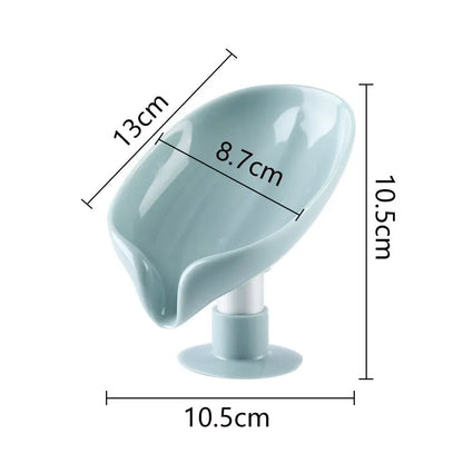 Leaf-Shaped Drain Soap Holder with Suction Cup