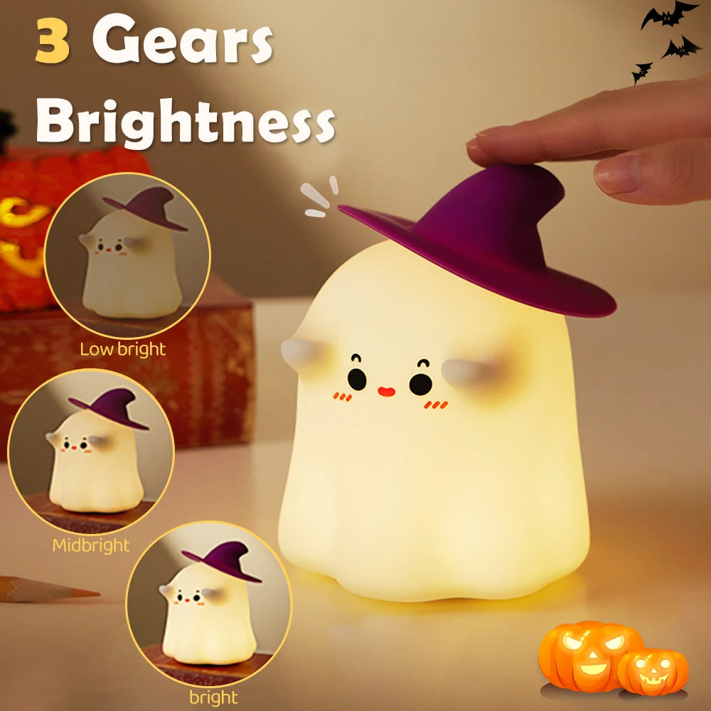 Halloween Pumpkin Night Lights Cute Soft Silicone Safe Lamp