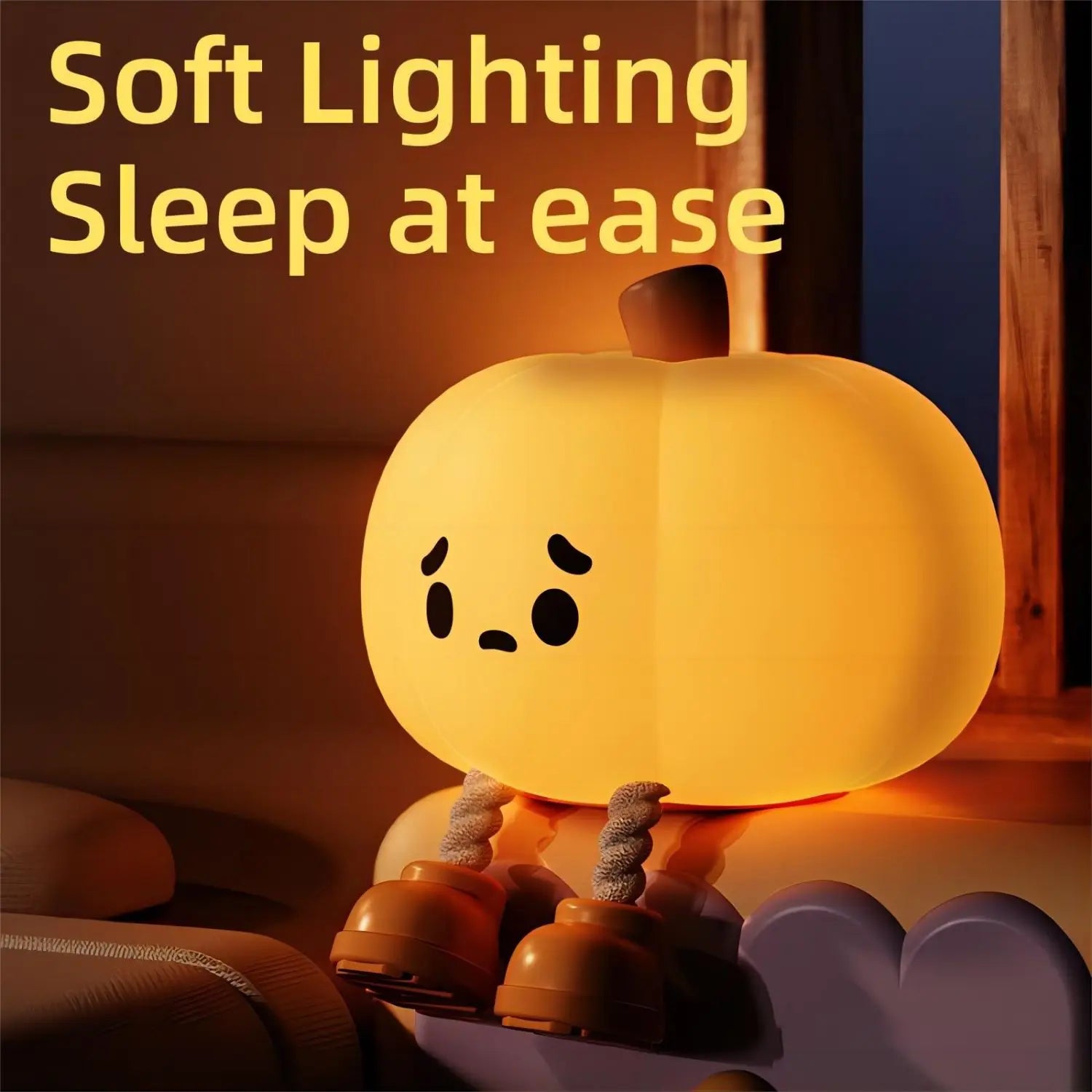 Halloween Pumpkin Night Lights Cute Soft Silicone Safe Lamp