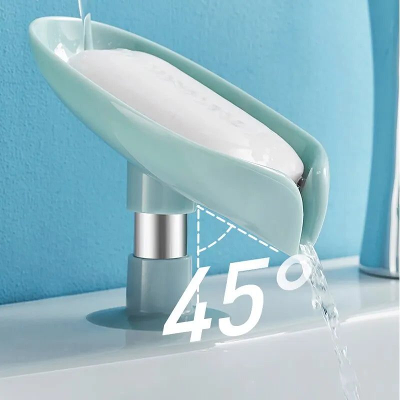 Leaf-Shaped Drain Soap Holder with Suction Cup